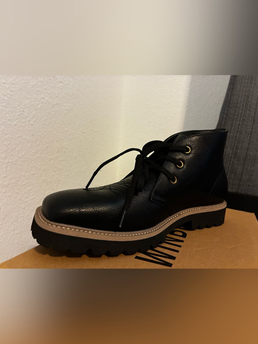 Men's Black Chukka Boot with Lug Sole
